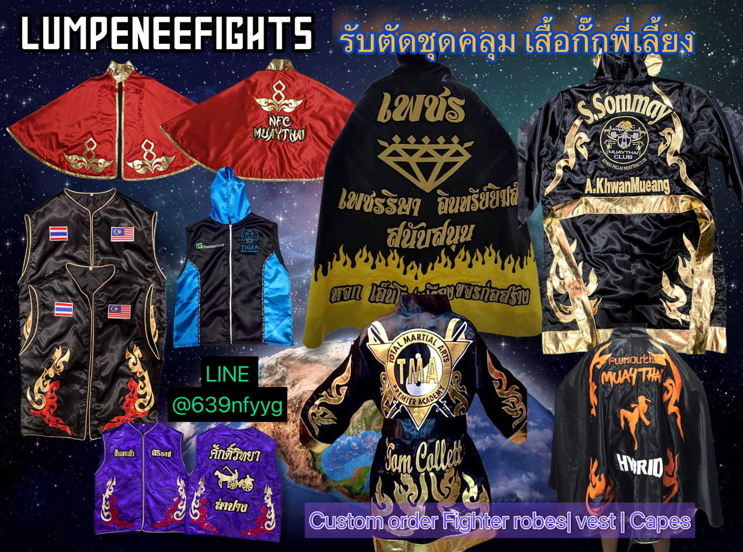 Fighter robes-vest-cape Muay Thai